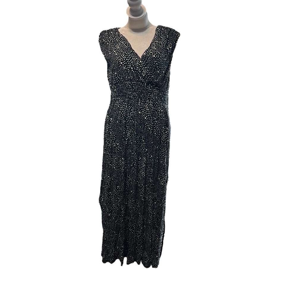 INC women's PXL Black with white design maxi dress